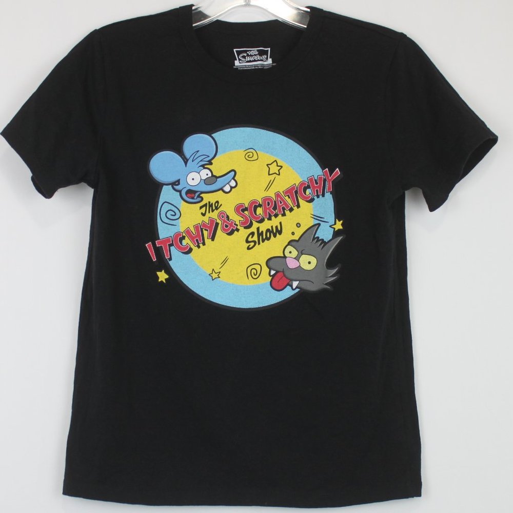 Simpsons Size Small Black  Itchy & Scratchy show Graphic Short Sleeve T-shirt